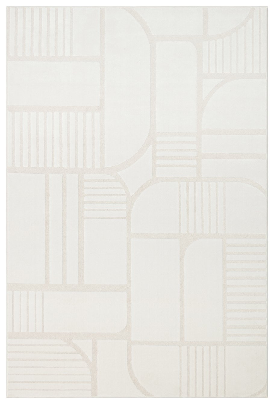 1 ADEL ADL 02 CREAM Yüksek Alçak Dokulu Yumuşak Tuşeli Modern Makine Halısı - Görsel 1