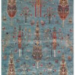 ANTIQUE ATK 09 AQUA Kolay kullanımlı Kaymaz Karabağ ve Antik Desenlere Sahip Yıkanabilir Makine Halısı