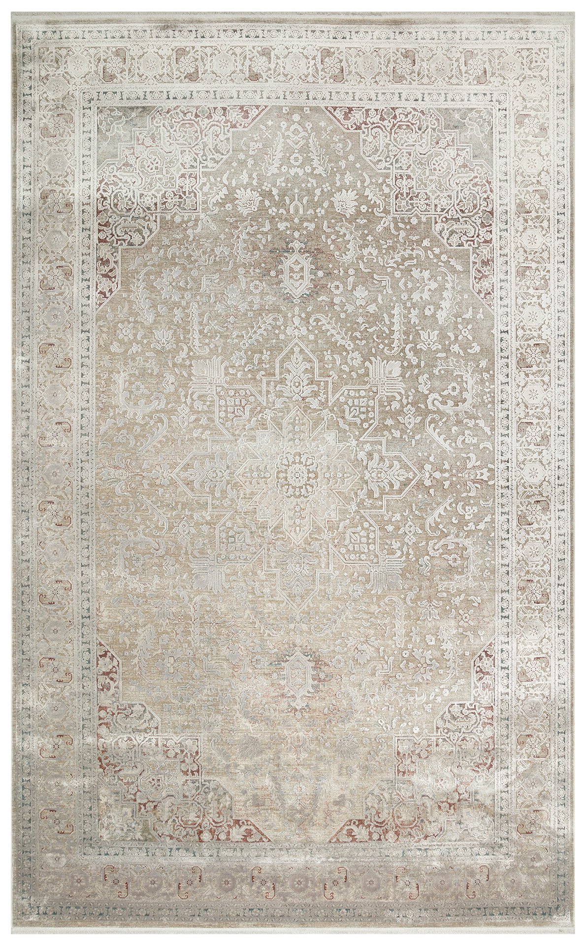 1 BABIL BBL 02 GREY Yumuşak Dokulu Vintage Esintilere Sahip Over-dyed Sık Dokuma Salon Halısı - Görsel 1