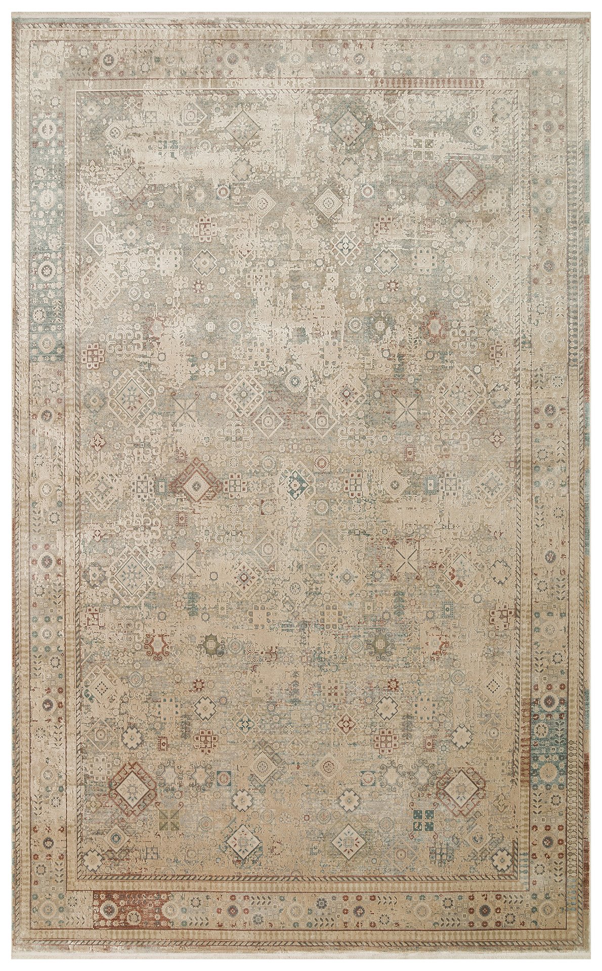 1 BABIL BBL 03 BEIGE Yumuşak Dokulu Vintage Esintilere Sahip Over-dyed Sık Dokuma Salon Halısı - Görsel 1