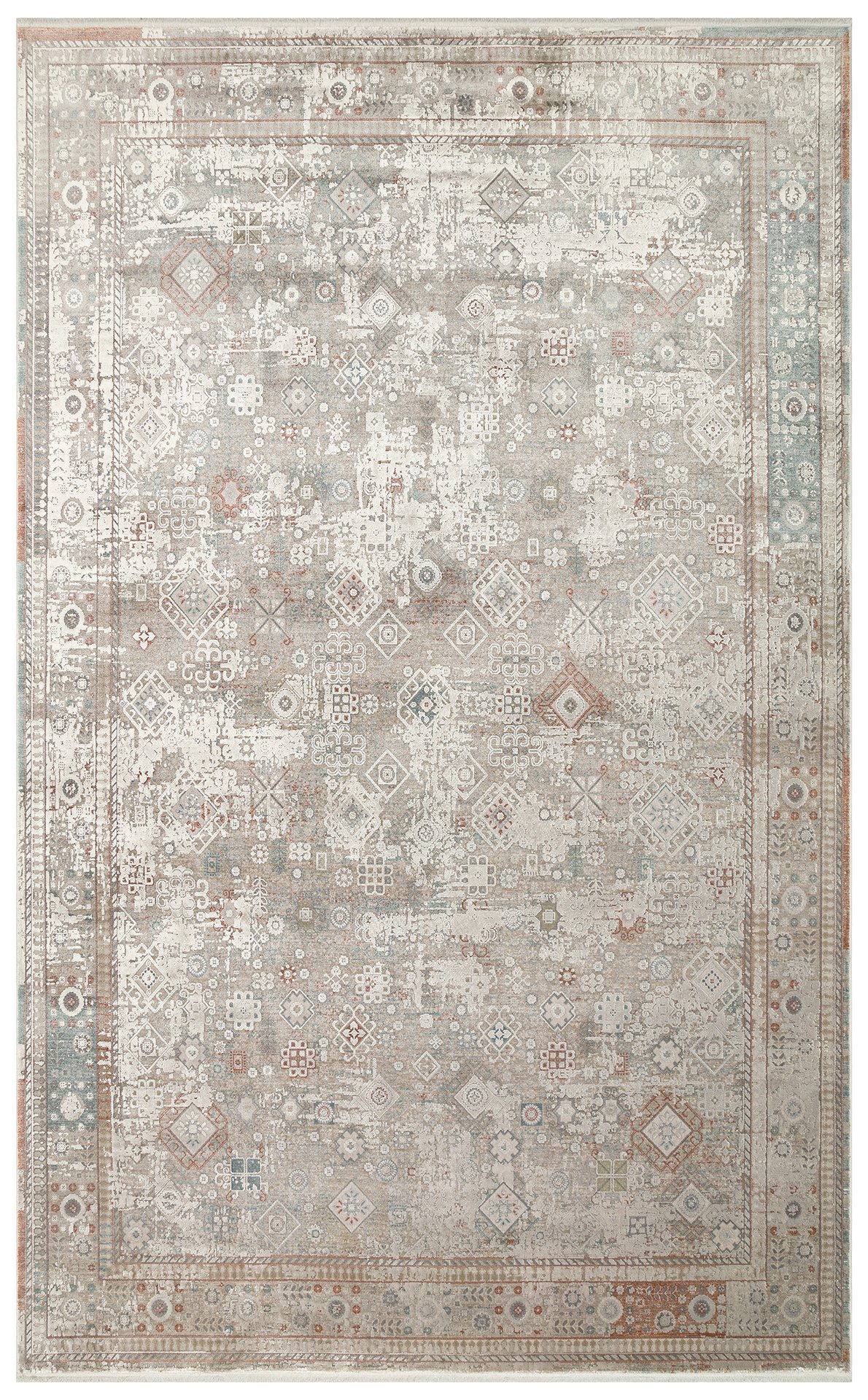 1 BABIL BBL 03 GREY Yumuşak Dokulu Vintage Esintilere Sahip Over-dyed Sık Dokuma Salon Halısı - Görsel 1