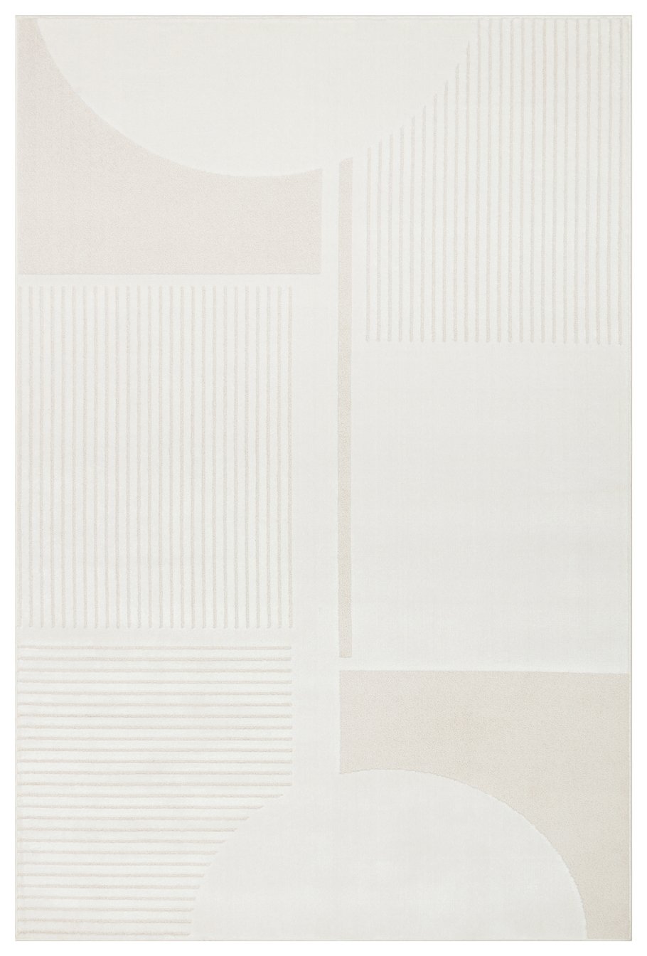 1 ADEL ADL 03 CREAM Yüksek Alçak Dokulu Yumuşak Tuşeli Modern Makine Halısı - Görsel 1