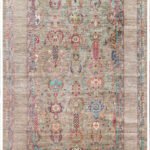 ANTIQUE ATK 07 OLIVE Kolay kullanımlı Kaymaz Karabağ ve Antik Desenlere Sahip Yıkanabilir Makine Halısı