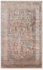 ANTIQUE ATK 07 OLIVE Kolay kullanımlı Kaymaz Karabağ ve Antik Desenlere Sahip Yıkanabilir Makine Halısı