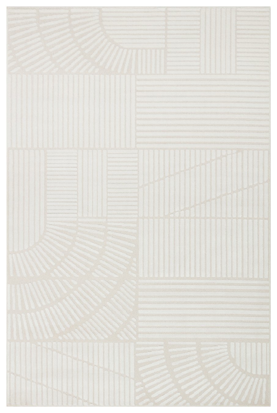 1 ADEL ADL 01 CREAM Yüksek Alçak Dokulu Yumuşak Tuşeli Modern Makine Halısı - Görsel 1