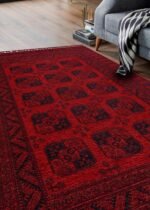 BUHARI BHR 01 RED Afgan / Yağcıbedir Desenli Hav Toz Vermez Yıkanabilir Kaymaz İnce Dokuma Halı - Görsel 4