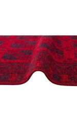 BUHARI BHR 01 RED Afgan / Yağcıbedir Desenli Hav Toz Vermez Yıkanabilir Kaymaz İnce Dokuma Halı - Görsel 2