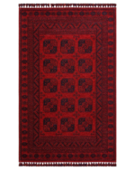 BUHARI BHR 01 RED Afgan / Yağcıbedir Desenli Hav Toz Vermez Yıkanabilir Kaymaz İnce Dokuma Halı