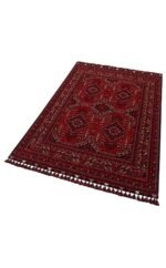 BUHARI BHR 05 RED Afgan / Yağcıbedir Desenli Hav Toz Vermez Yıkanabilir Kaymaz İnce Dokuma Halı - Görsel 3