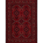 BUHARI BHR 05 RED Afgan / Yağcıbedir Desenli Hav Toz Vermez Yıkanabilir Kaymaz İnce Dokuma Halı