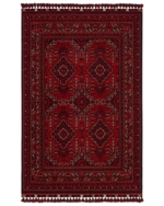 BUHARI BHR 05 RED Afgan / Yağcıbedir Desenli Hav Toz Vermez Yıkanabilir Kaymaz İnce Dokuma Halı