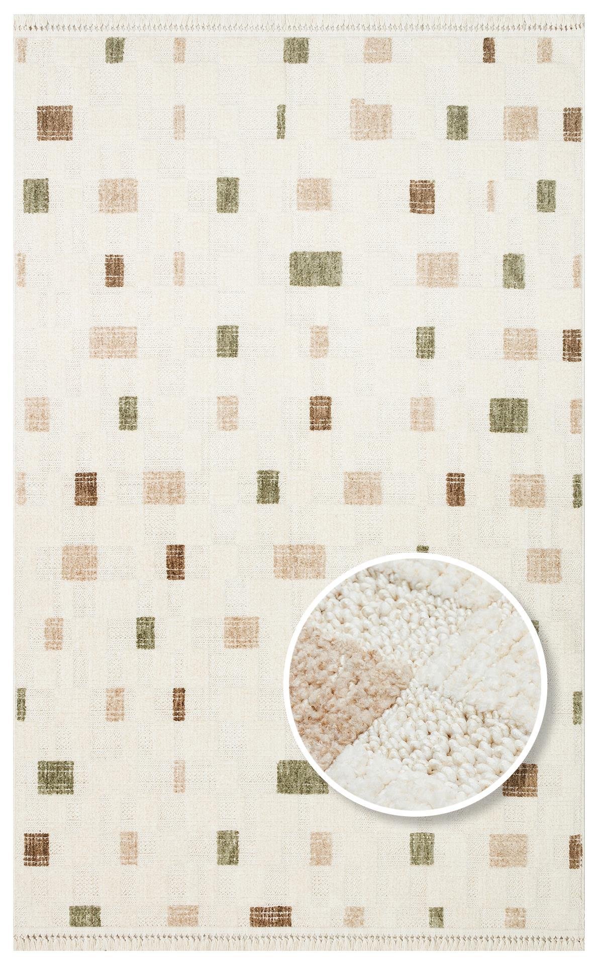 joy-joy-02-green-beige-hav-toz-vermeye-103-99 JOY JOY 02 GREEN BEIGE Hav Toz Vermeyen Yumuşak dokulu Modern Makine Halısı - Görsel 1