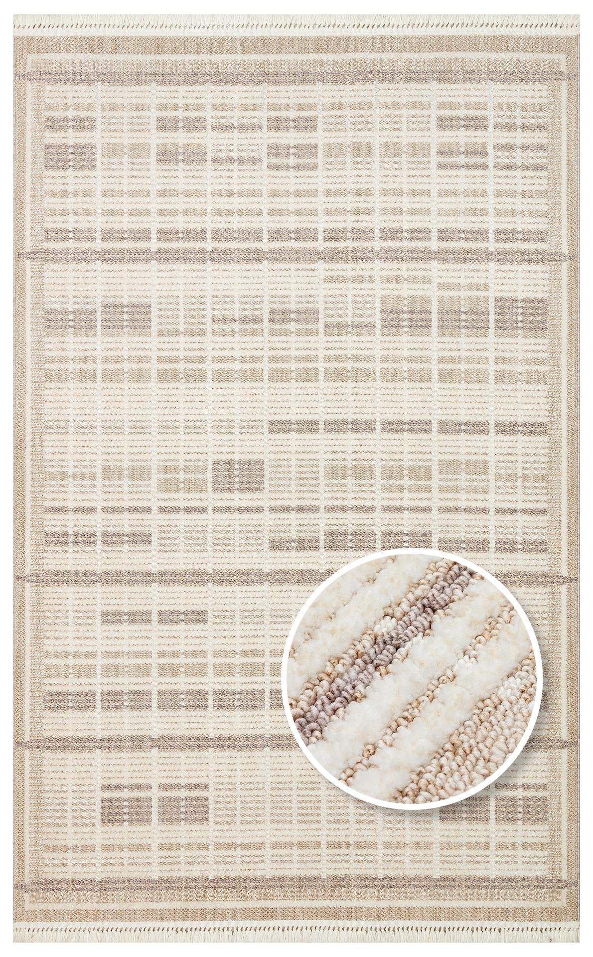 joy-joy-04-beige-grey-hav-toz-vermeyen-70441a JOY JOY 04 BEIGE GREY Hav Toz Vermeyen Yumuşak dokulu Modern Makine Halısı - Görsel 1