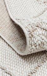 MOTTO MOT 03 WHITE BEIGE Yumuşak Tuşeli Örgü Dokuma Modern Makine Halısı - Görsel 6