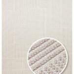 MOTTO MOT 12 BEIGE WHITE Yumuşak Tuşeli Örgü Dokuma Modern Makine Halısı