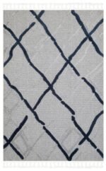 TERAZZO TRZ 03 GREY Navy Hav Toz Vermez Yumuşak Dokulu Etnik Örgü Desenlere Sahip Modern İskindinav Halı