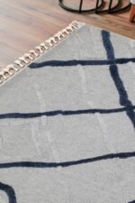 TERAZZO TRZ 03 GREY Navy Hav Toz Vermez Yumuşak Dokulu Etnik Örgü Desenlere Sahip Modern İskindinav Halı - Görsel 9