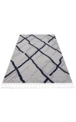 TERAZZO TRZ 03 GREY Navy Hav Toz Vermez Yumuşak Dokulu Etnik Örgü Desenlere Sahip Modern İskindinav Halı - Görsel 3