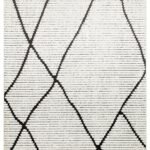 TERAZZO TRZ 07 WHITE BLACK Hav Toz Vermez Yumuşak Dokulu Etnik Örgü Desenlere Sahip Modern İskindinav Halı