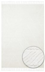 TERAZZO TRZ 08 WHITE Hav Toz Vermez Yumuşak Dokulu Etnik Örgü Desenlere Sahip Modern İskindinav Halı