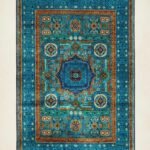 Turkuaz Afgan Memlük Halı – Otantik Desen, Modern Şıklık