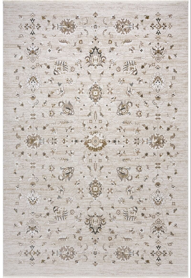 elexus-hali-woolly-4146 Woolly 4146 Krem Akrilik Viskon Yumuşak Dokulu Modern Halı - Görsel 1